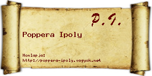 Poppera Ipoly névjegykártya
